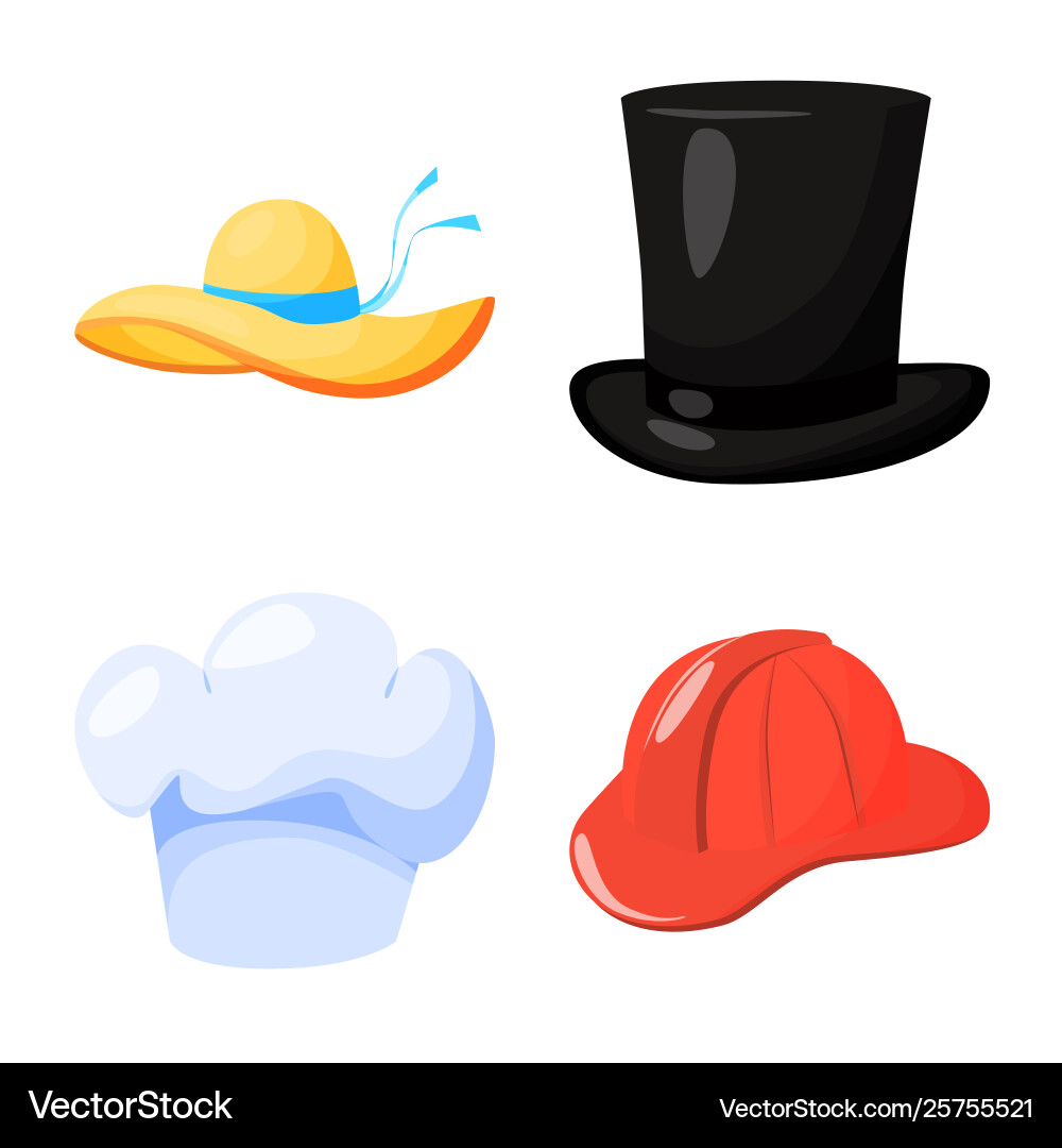 Isolated object headgear and napper icon set Vector Image