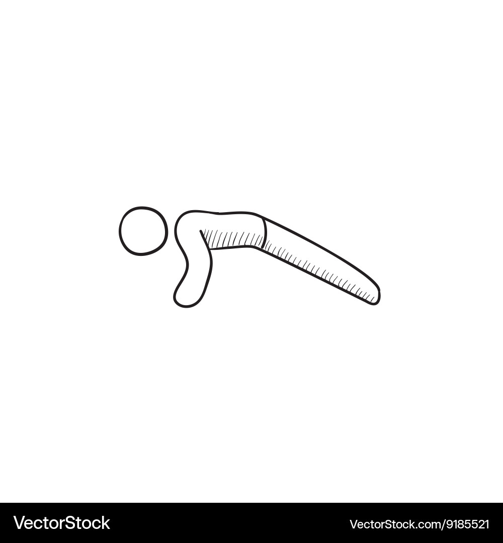 Man making push ups sketch icon vector image