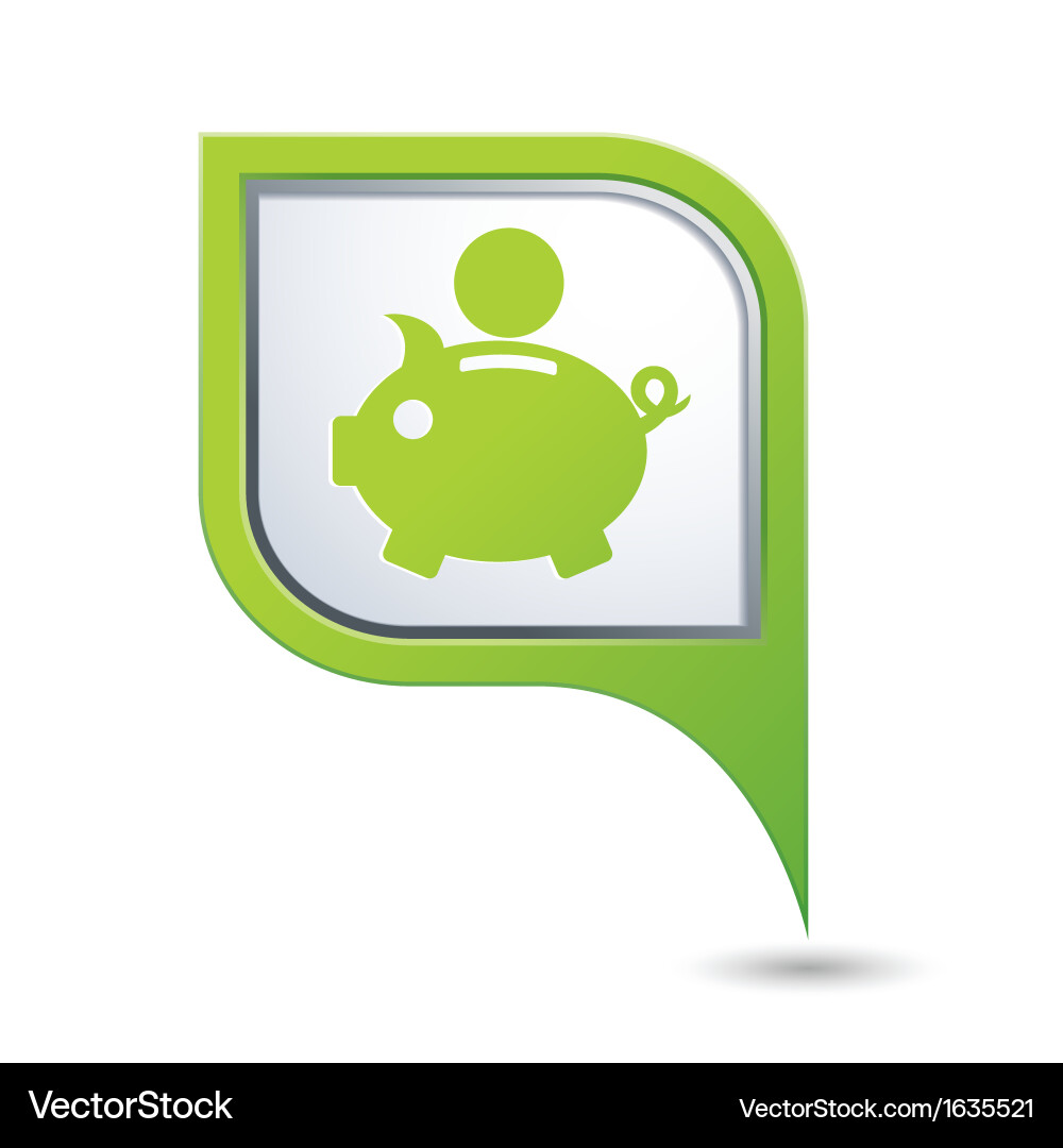 Piggy Bank Map Pointer Vector Image