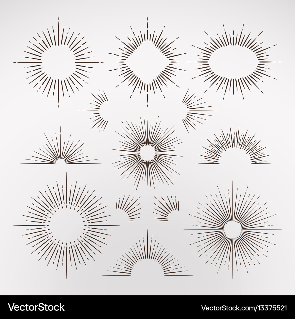 Radiant Sunburst Frames & Rays vector image