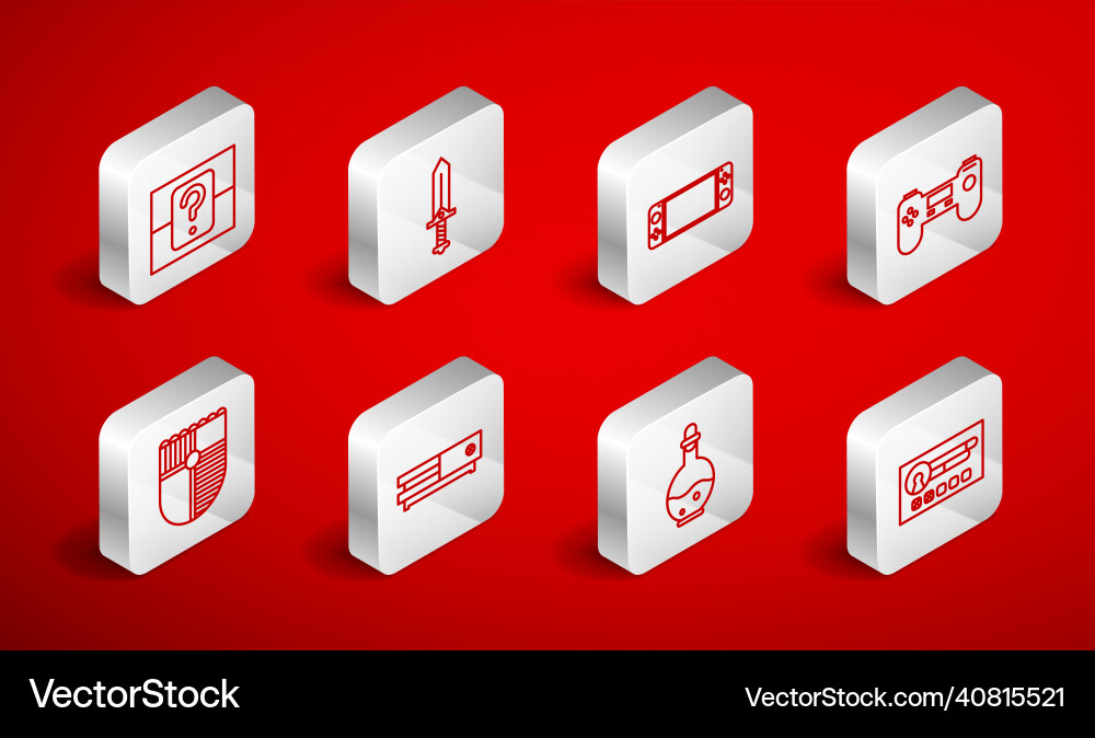 Set line create account screen sword for game vector image