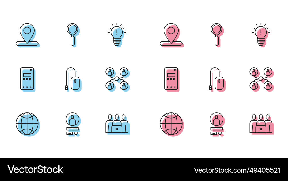 Set line social network create account screen Vector Image