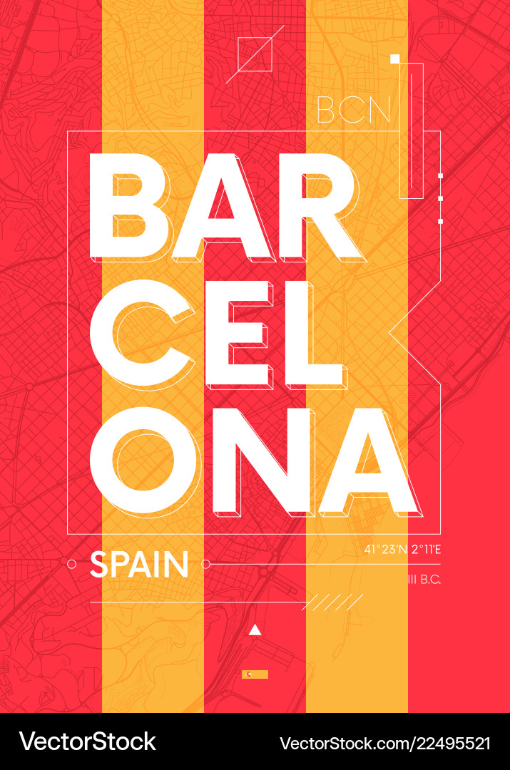 Typography graphics color poster with a map Typography graphics color poster with a map vector image