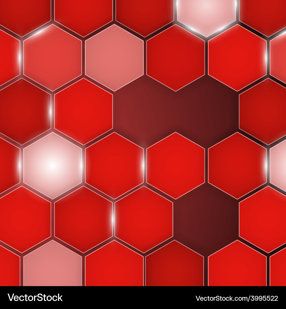 Abstract red background hexagon Vector Image