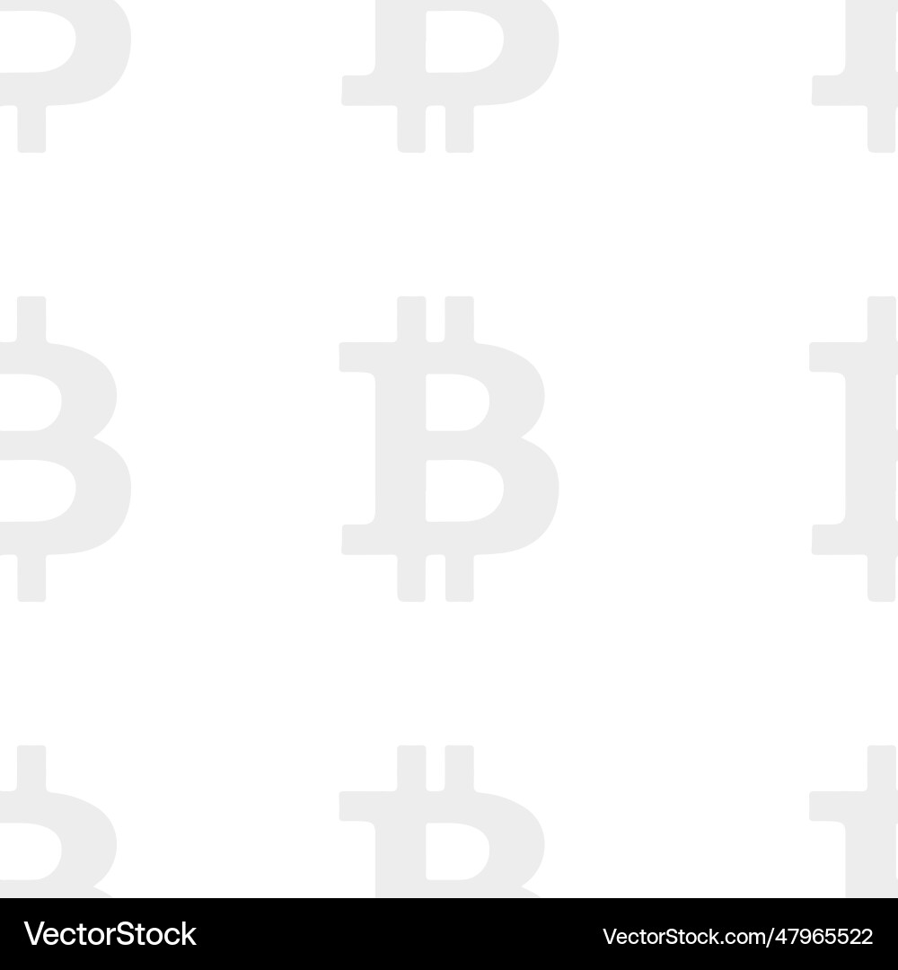 Bitcoin seamless pattern on transparent background Vector Image