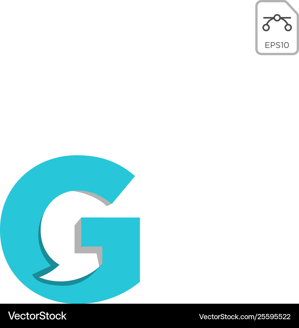 Chat g initial logo icon element isolated Vector Image