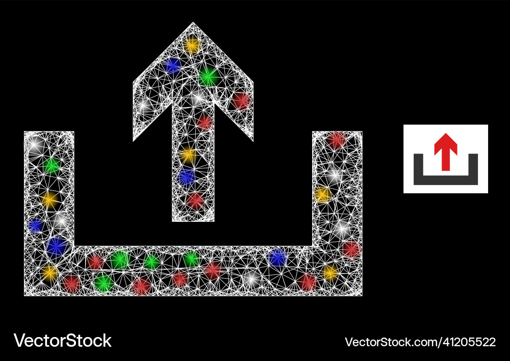 Crossed mesh upload box icon with colorful Crossed mesh upload box icon with colorful Vector Image