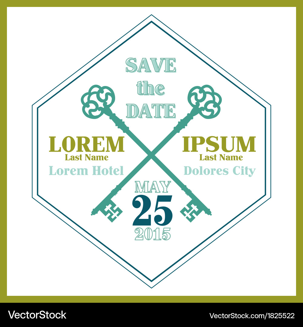 Elegant Save the Date Card Vector Image