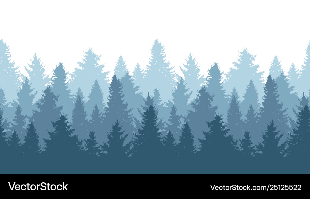 Fir Tree Seamless Pattern vector image