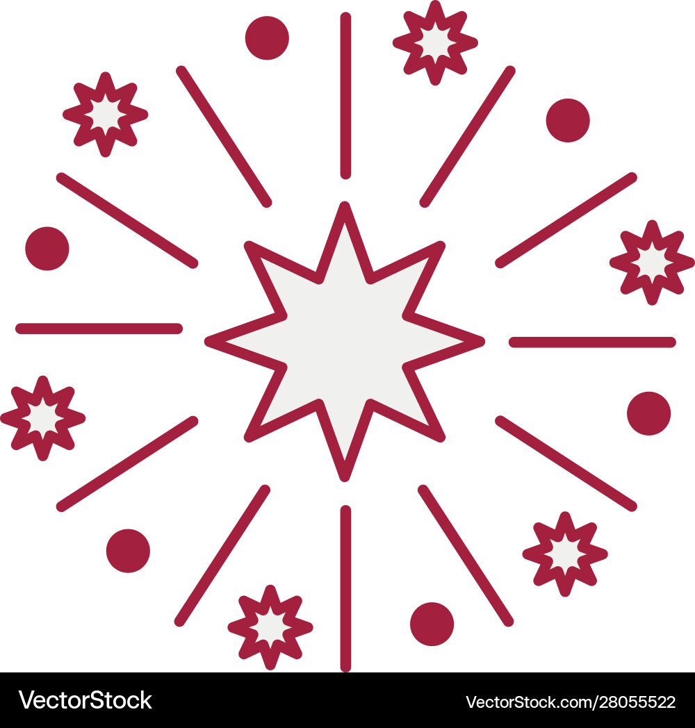 Fireworks explosion circular splash with stars Fireworks explosion circular splash with stars Vector Image