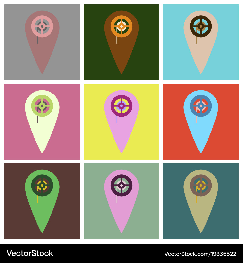 Flat icons set pointer cinema Vector Image