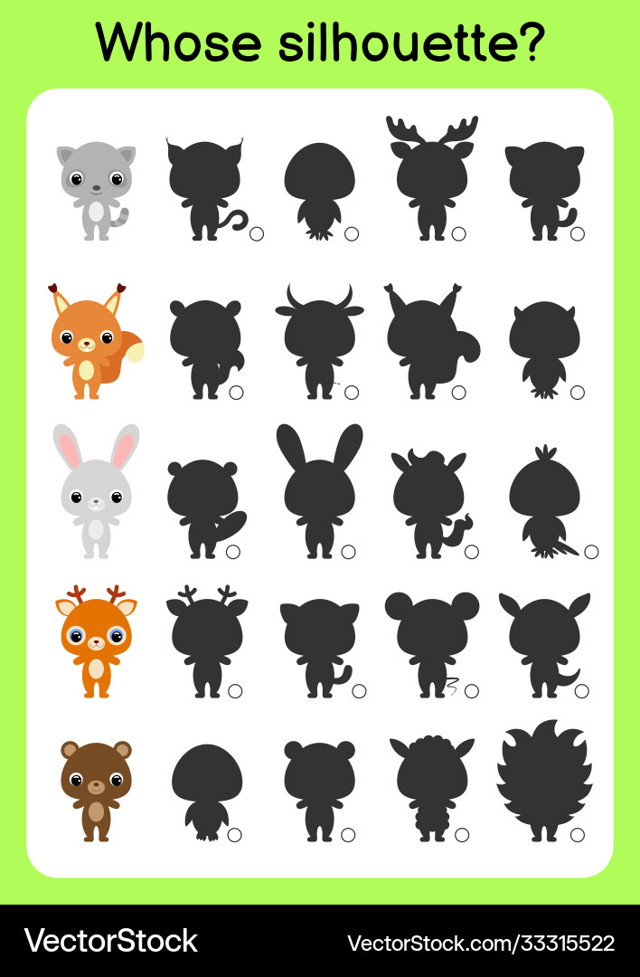 Game template find correct shadow matching Game template find correct shadow matching Vector Image