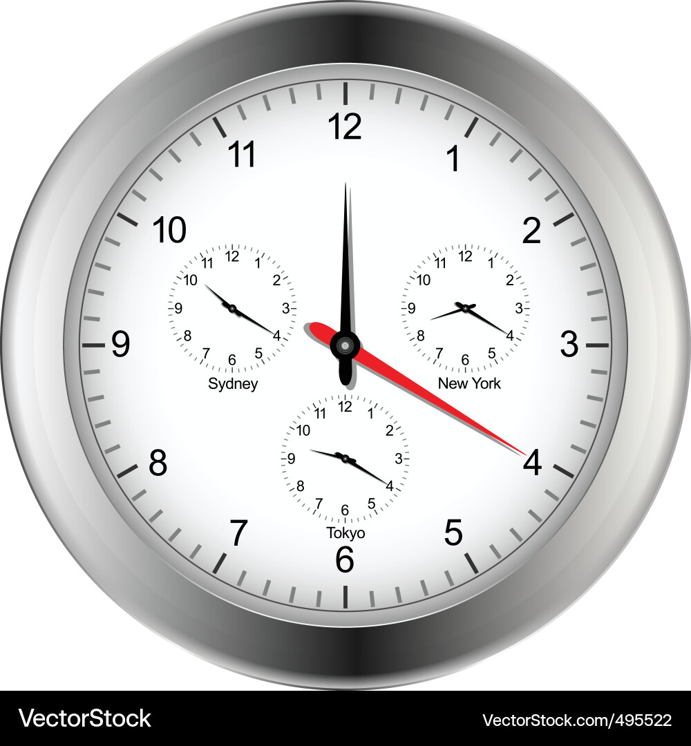 Global Time Zone Display Vector Image