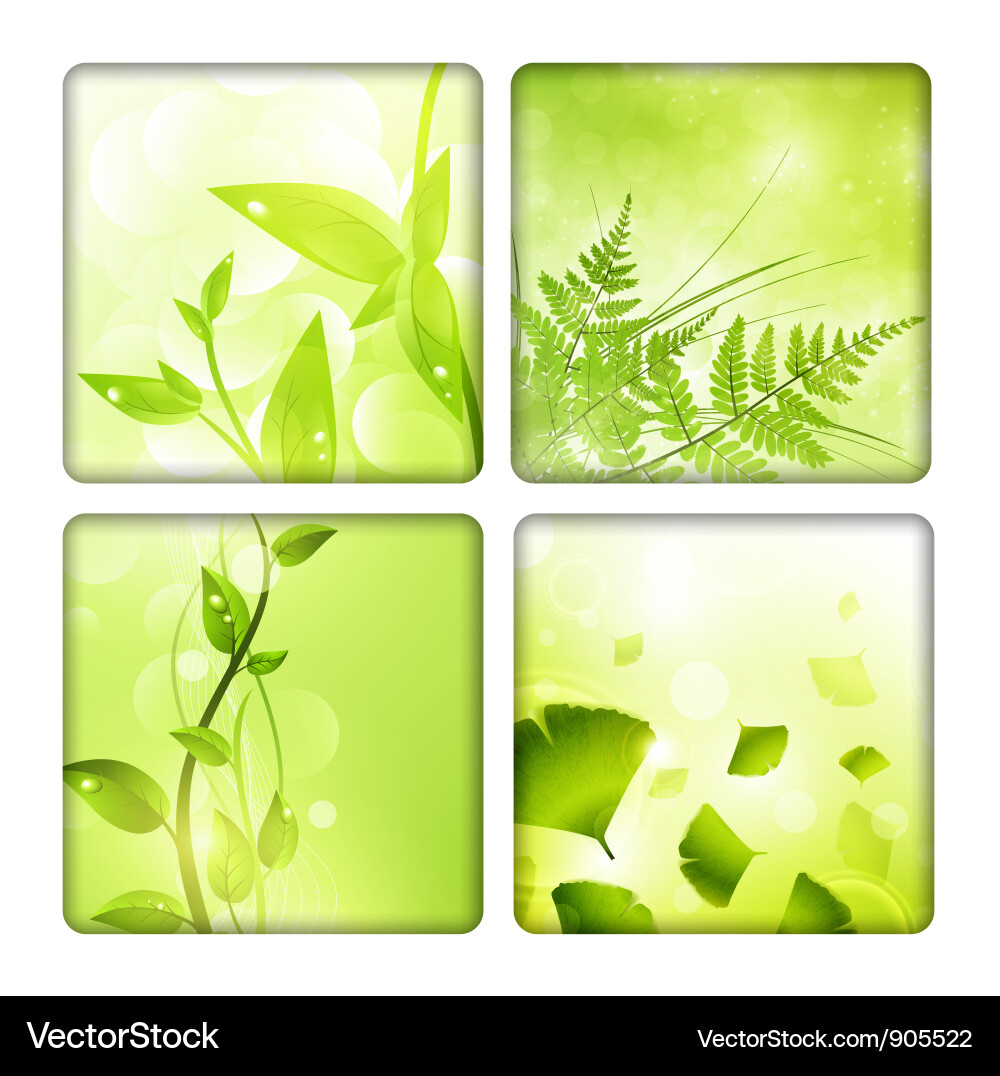Green Leaf Backgrounds Royalty Free Vector Image