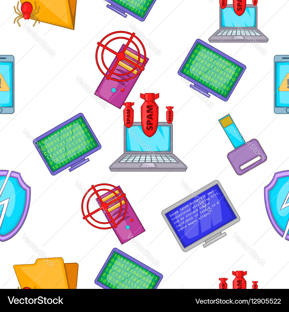 Hacker pattern cartoon style vector image