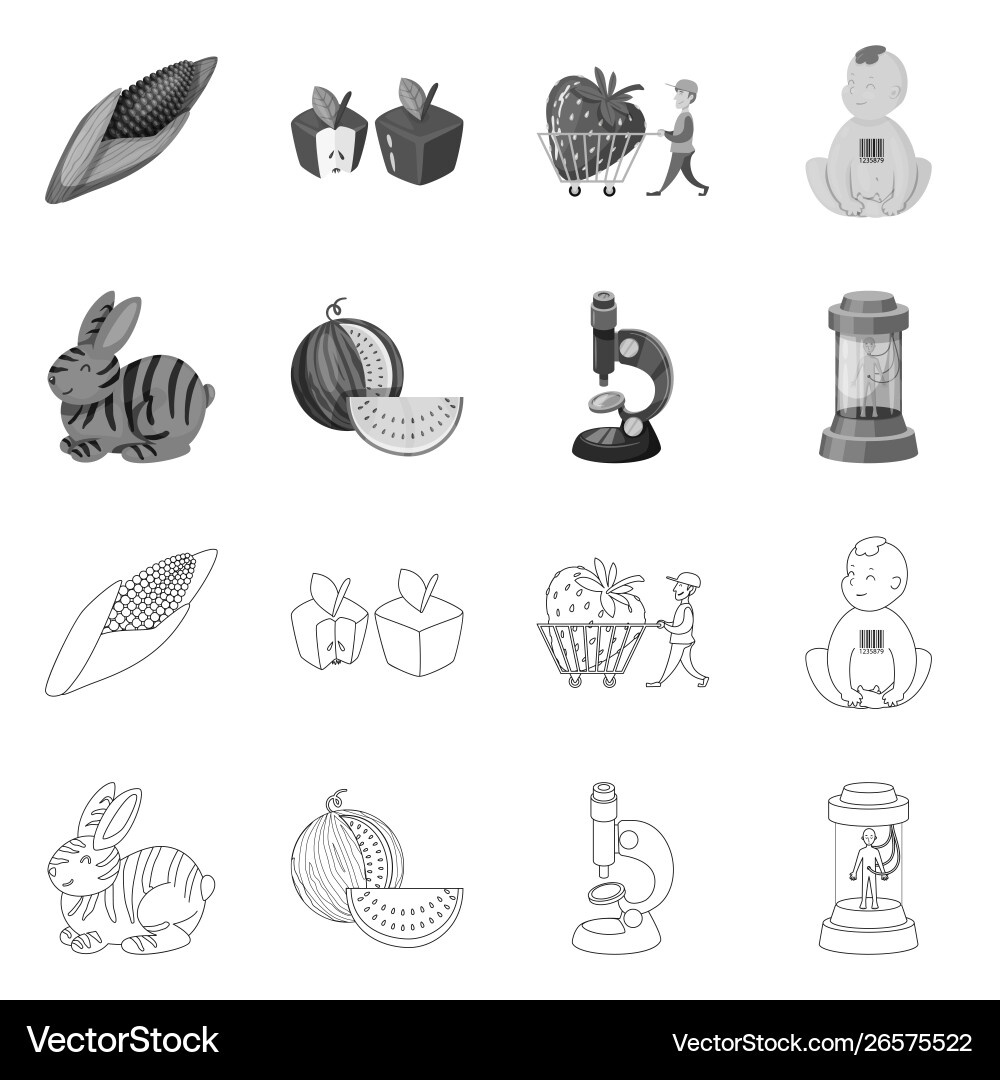 Isolated object test and synthetic symbol set Vector Image