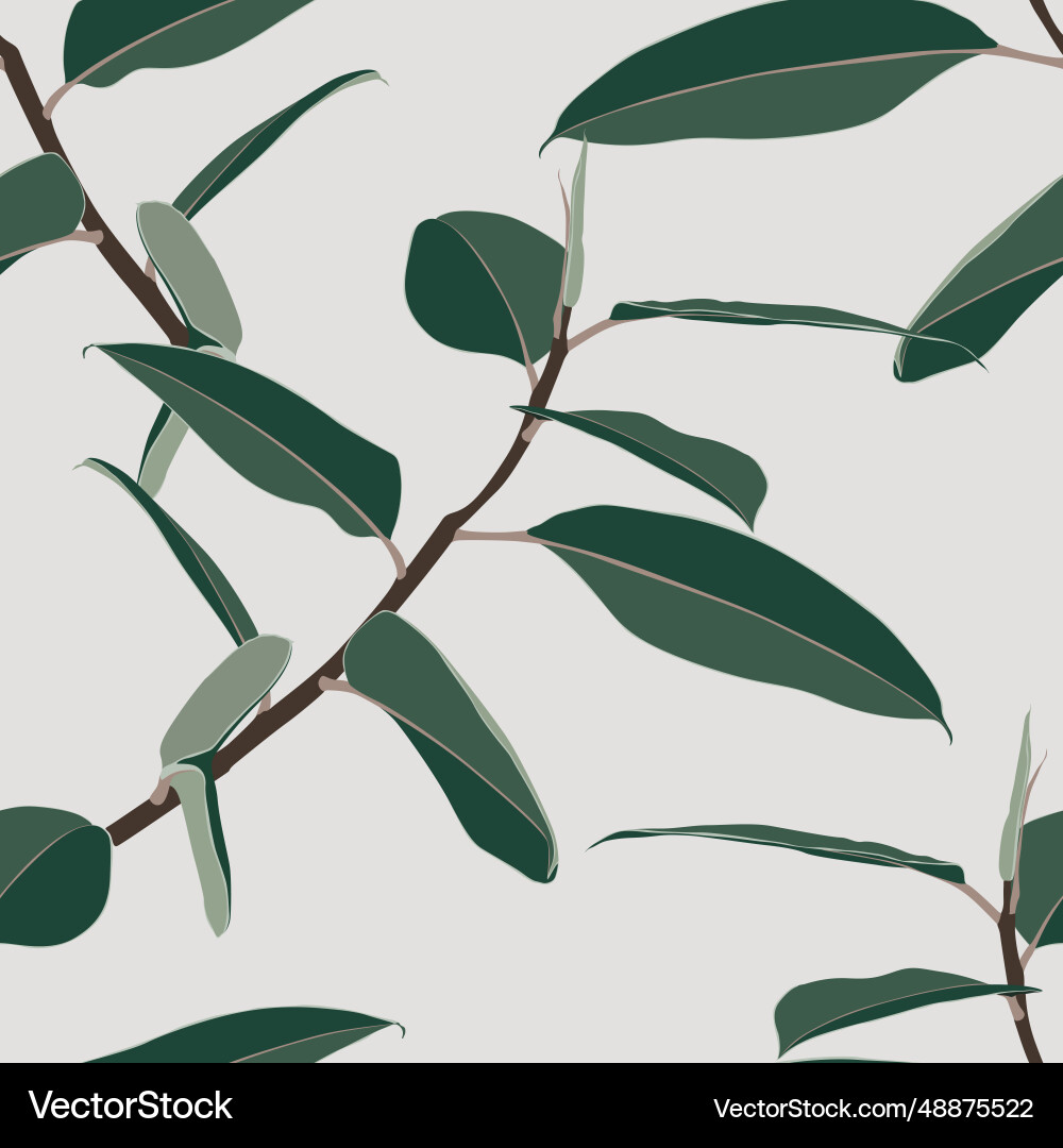 Jungle seamless pattern with abstract ficus trees Vector Image