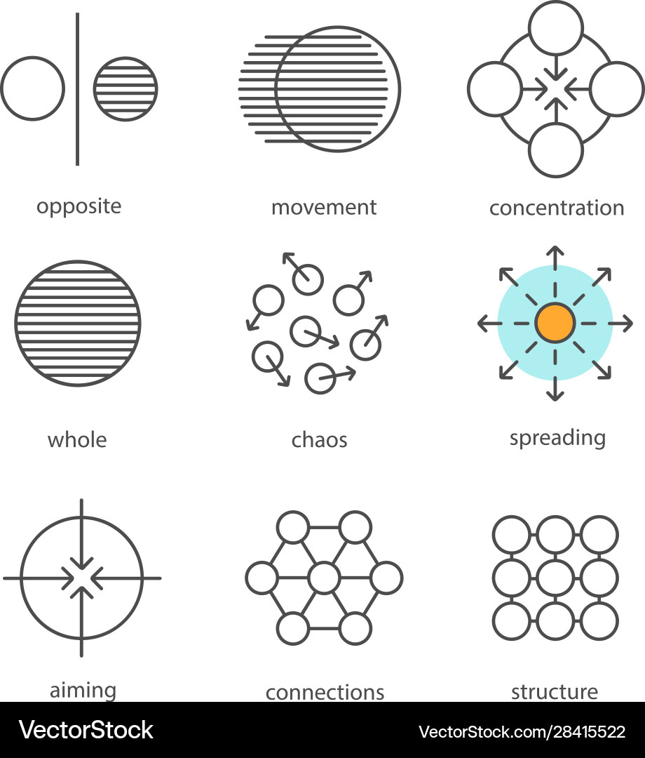 Linear Abstract Symbol Set Vector Image