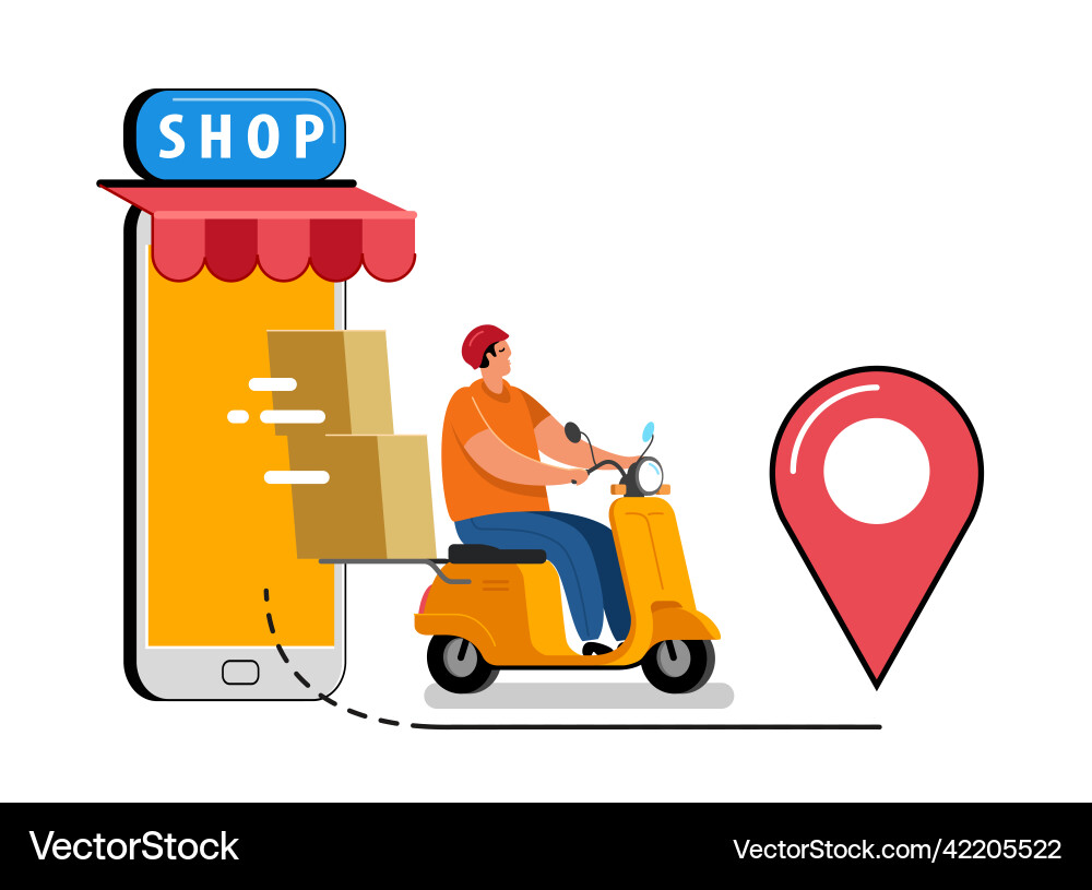 Online delivery service concept home vector image