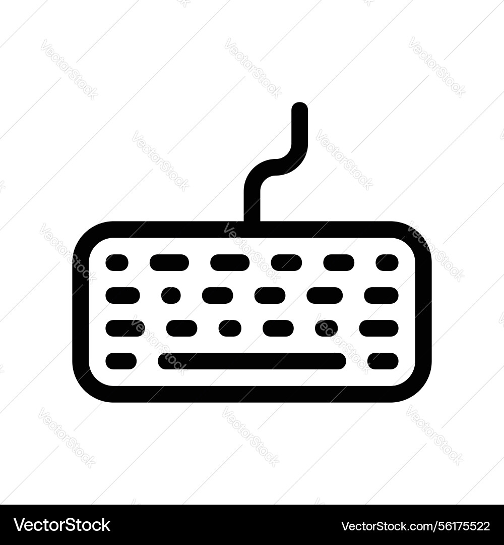 Outline computer keyboard icon representing data vector image