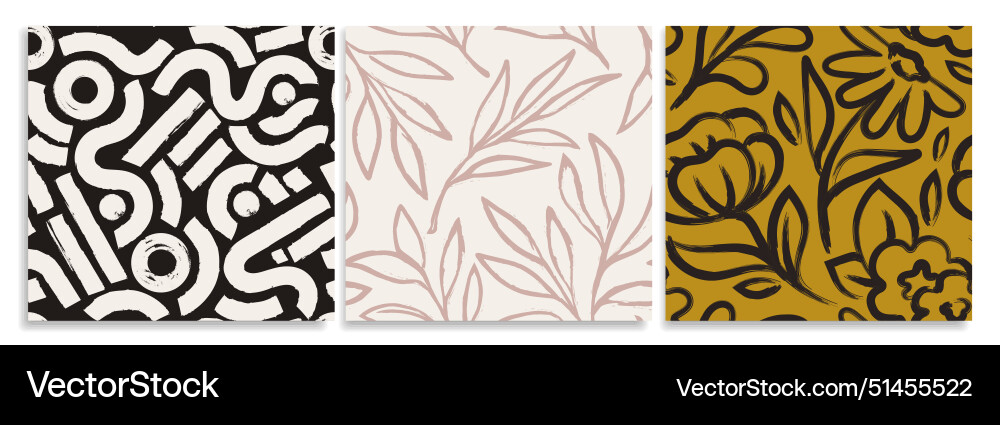 Set of ink seamless patterns Set of ink seamless patterns vector image