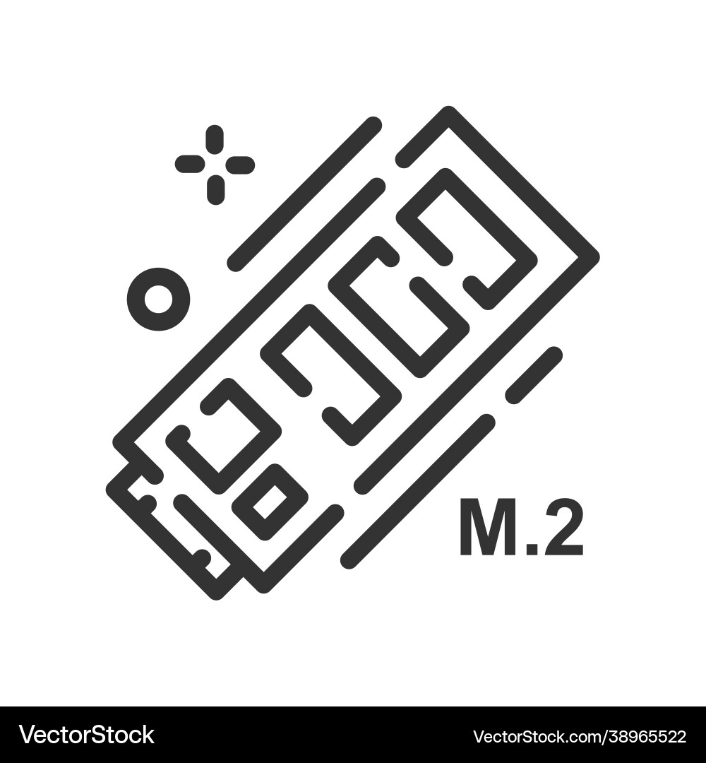 Ssd icon in simple one line style vector image