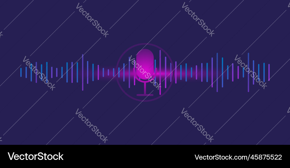 Voice recognition wave message line graph Vector Image