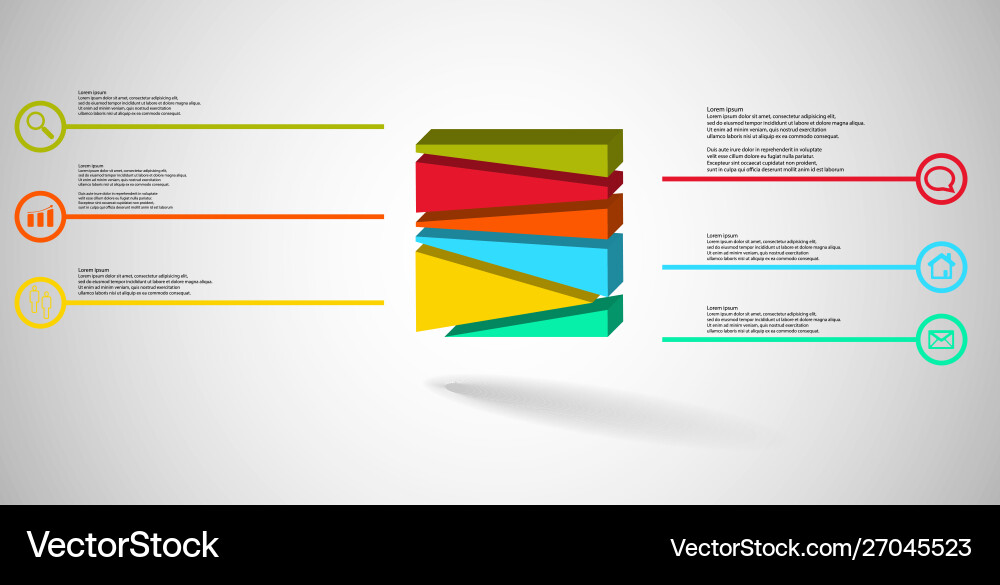 3d infographic template with embossed cube 3d infographic template with embossed cube Vector Image