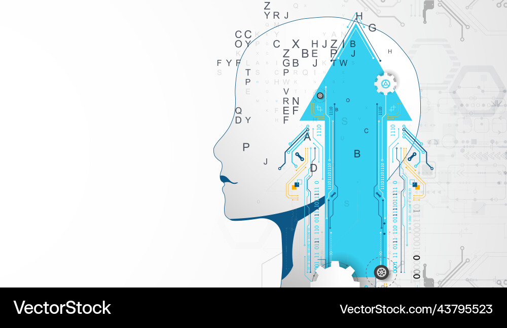 Artificial intelligence technical background Vector Image