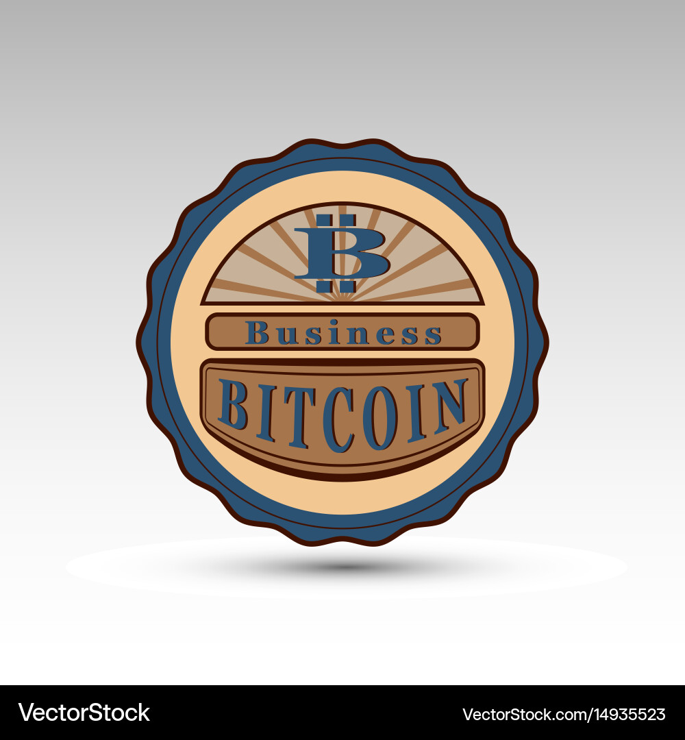 Badge with bit coin symbol Vector Image