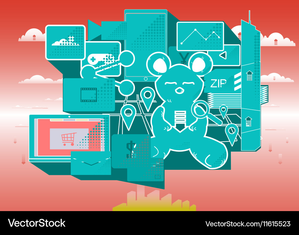 Bigdata analysis vector image