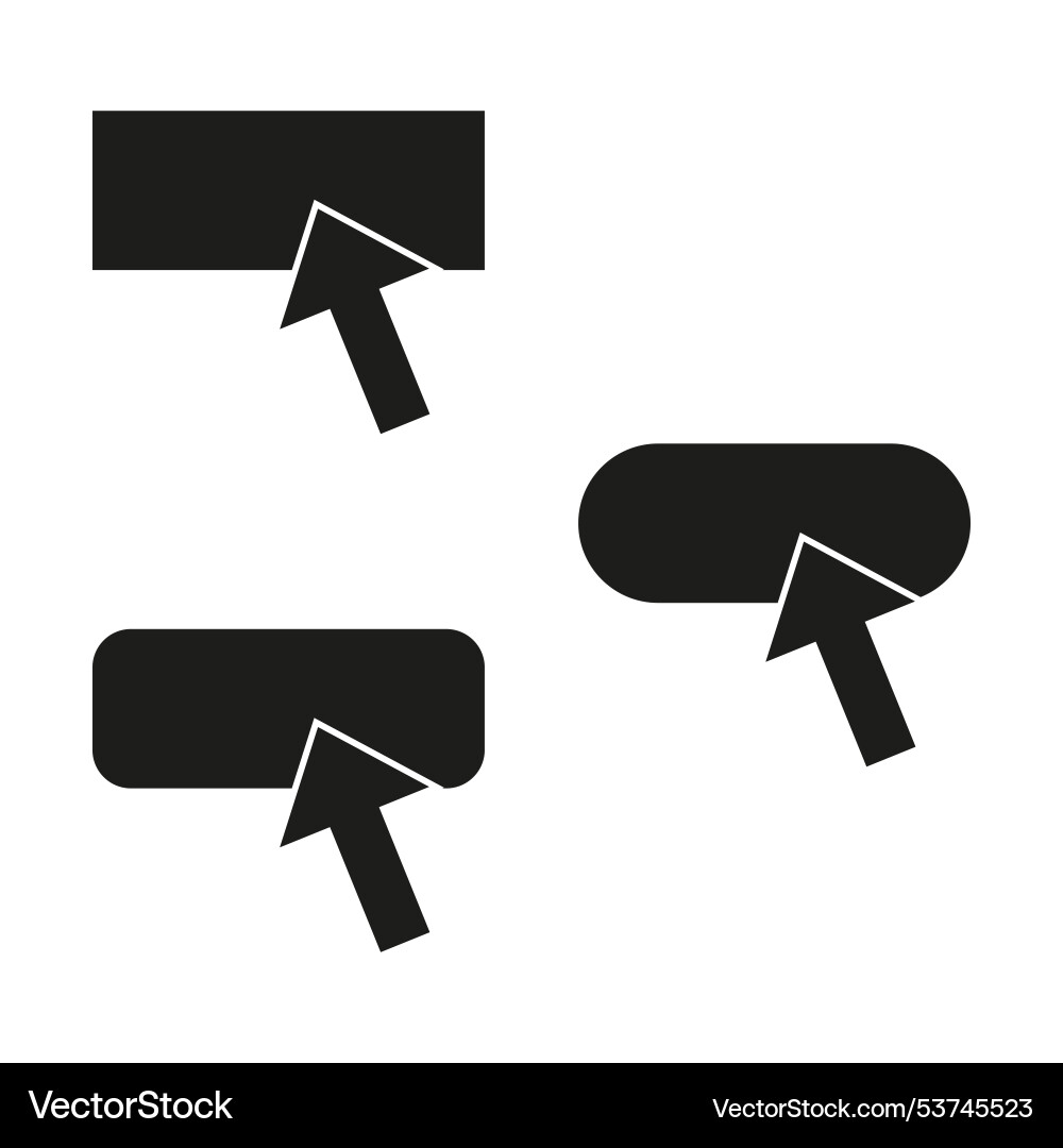 Click icon arrow cursor symbol pointer black vector image