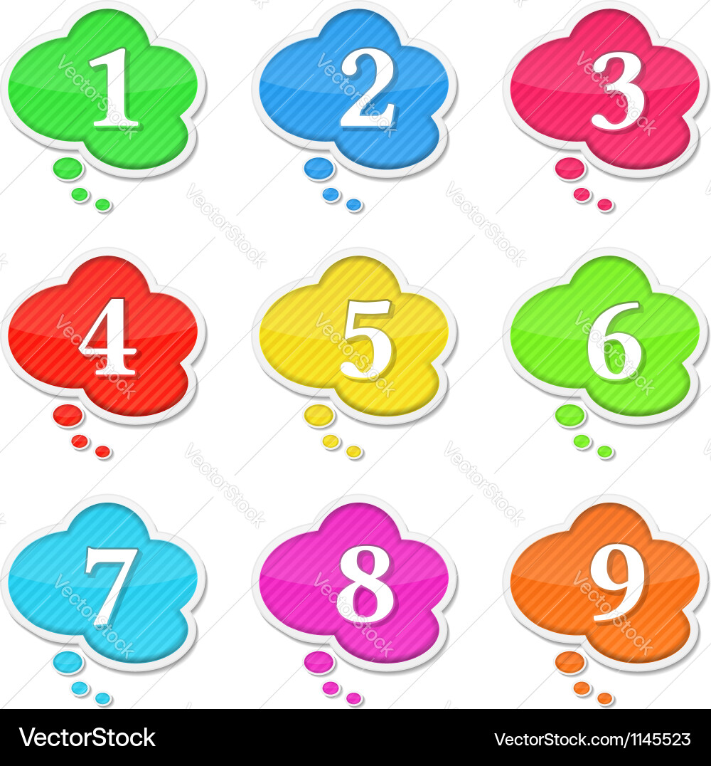 Colorful Speech Bubbles with Numbers vector image