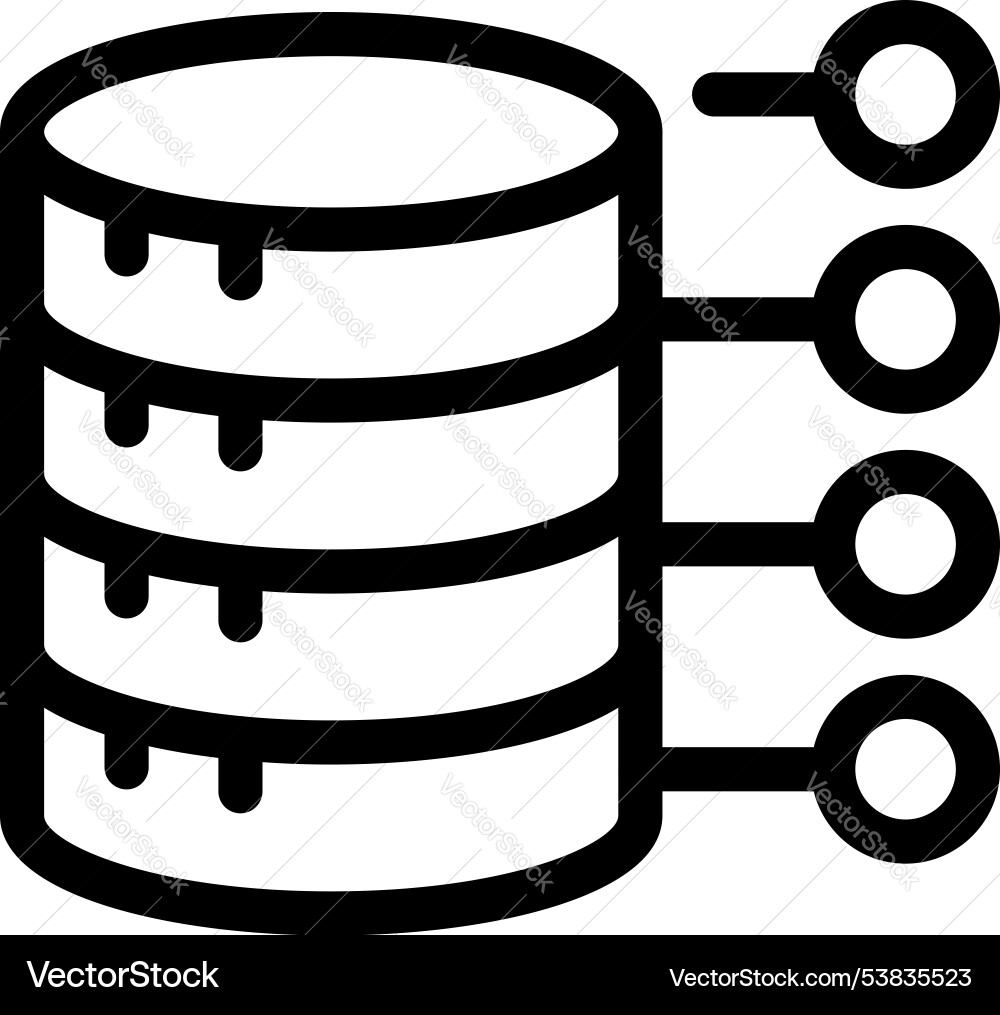 Database icon showing data being processed Database icon showing data being processed vector image