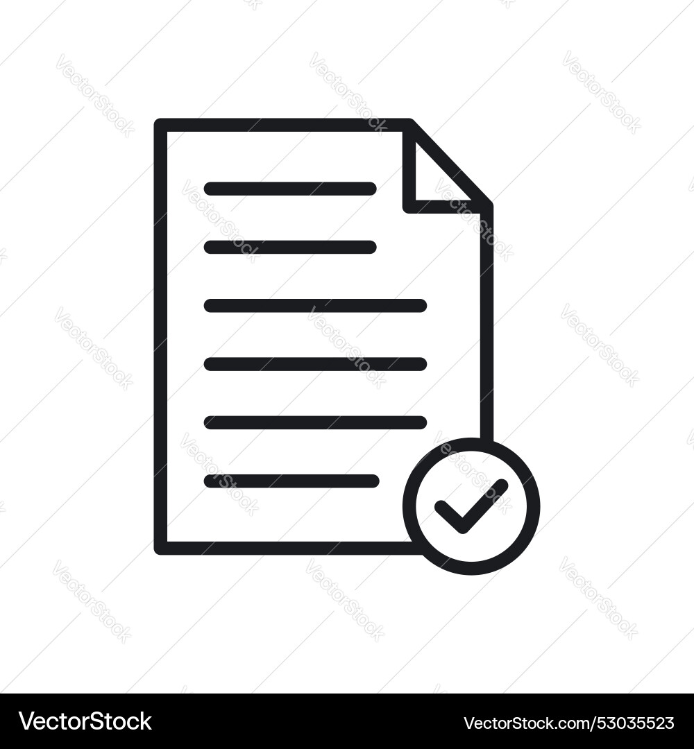 Document accept icon set checked contract paper Vector Image