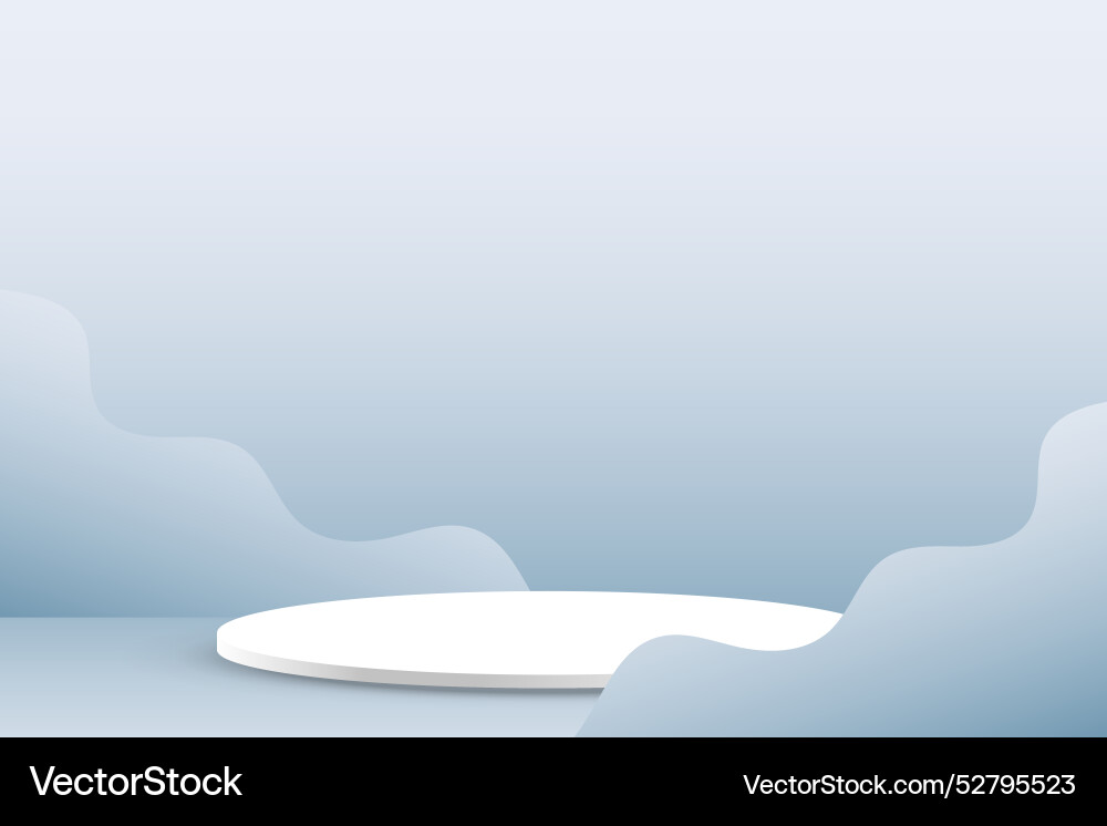Empty 3d podium platform background with paper vector image
