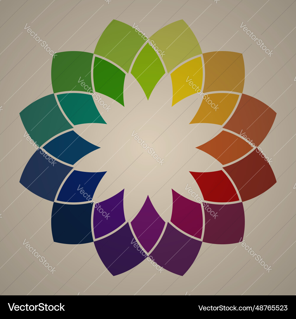 Frame pattern with colorful flower petals retro vector image
