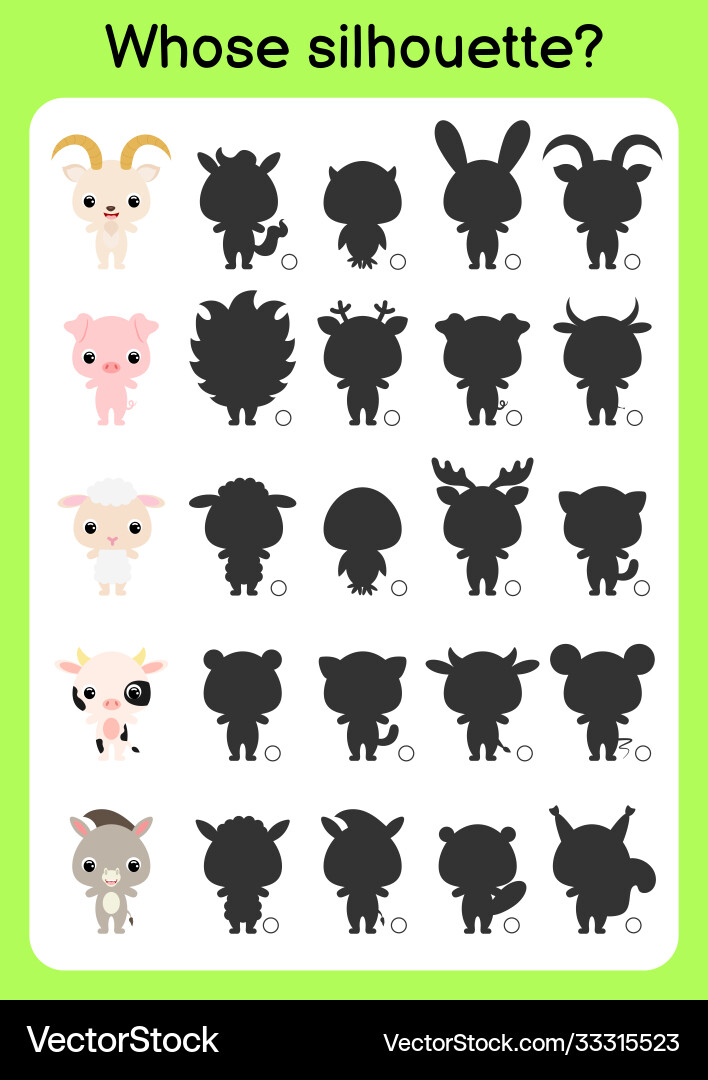 Game template find correct shadow matching Game template find correct shadow matching Vector Image