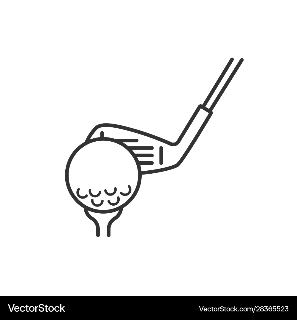 Golf Ball and Club Icon Vector Image