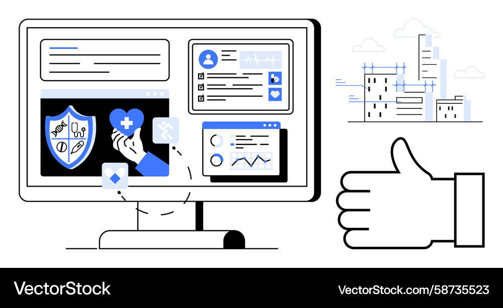 Healthcare Data Dashboard Interface Vector Image