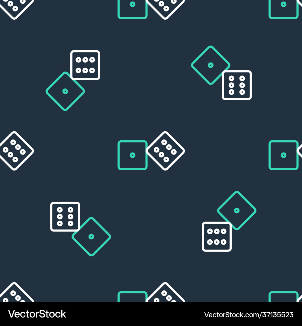 Line game dice icon isolated seamless pattern Vector Image