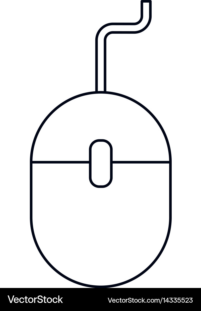 Mouse computer device office outline Vector Image