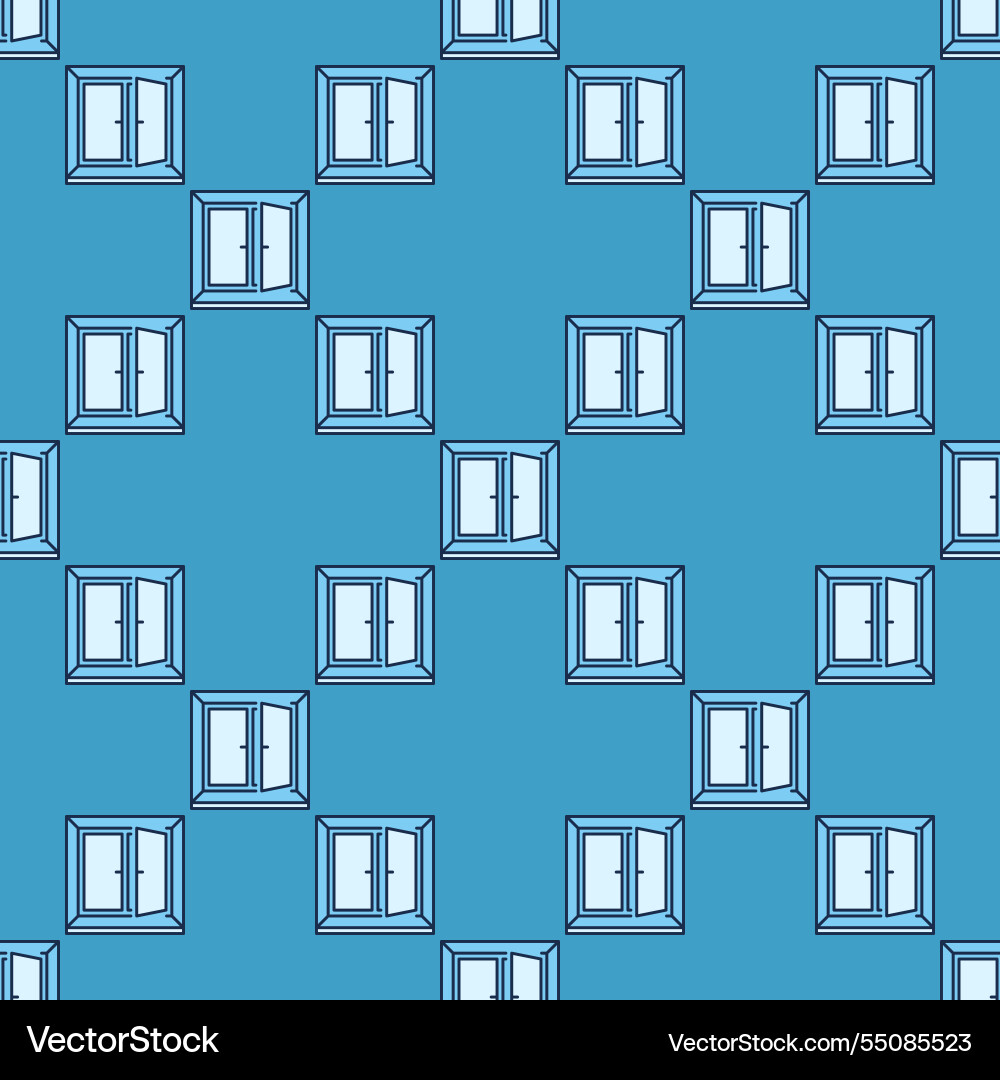 Open window blue seamless pattern Open window blue seamless pattern Vector Image