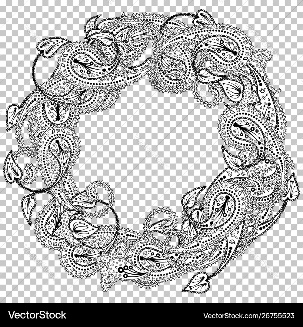Paisley pattern with frame Vector Image