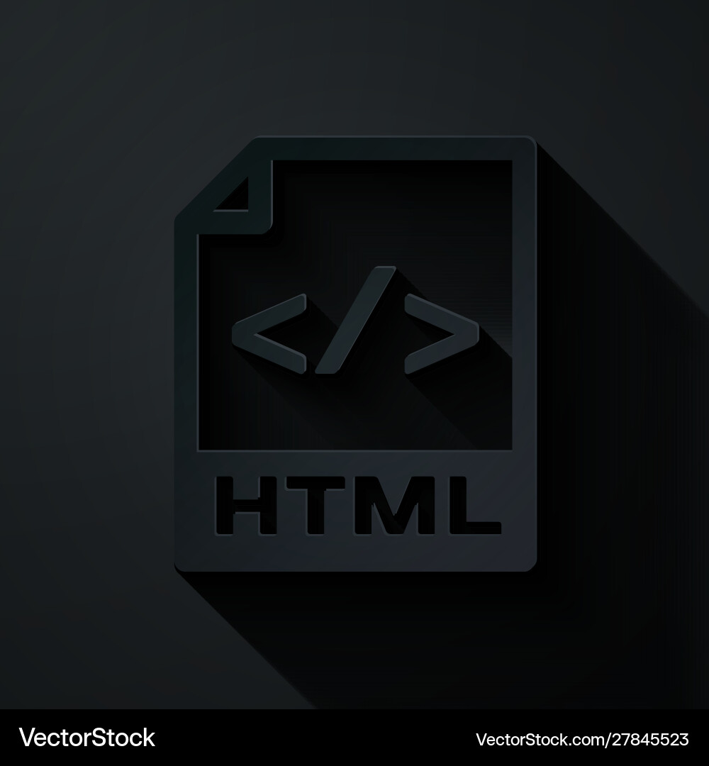 Paper cut html file document download button Paper cut html file document download button Vector Image