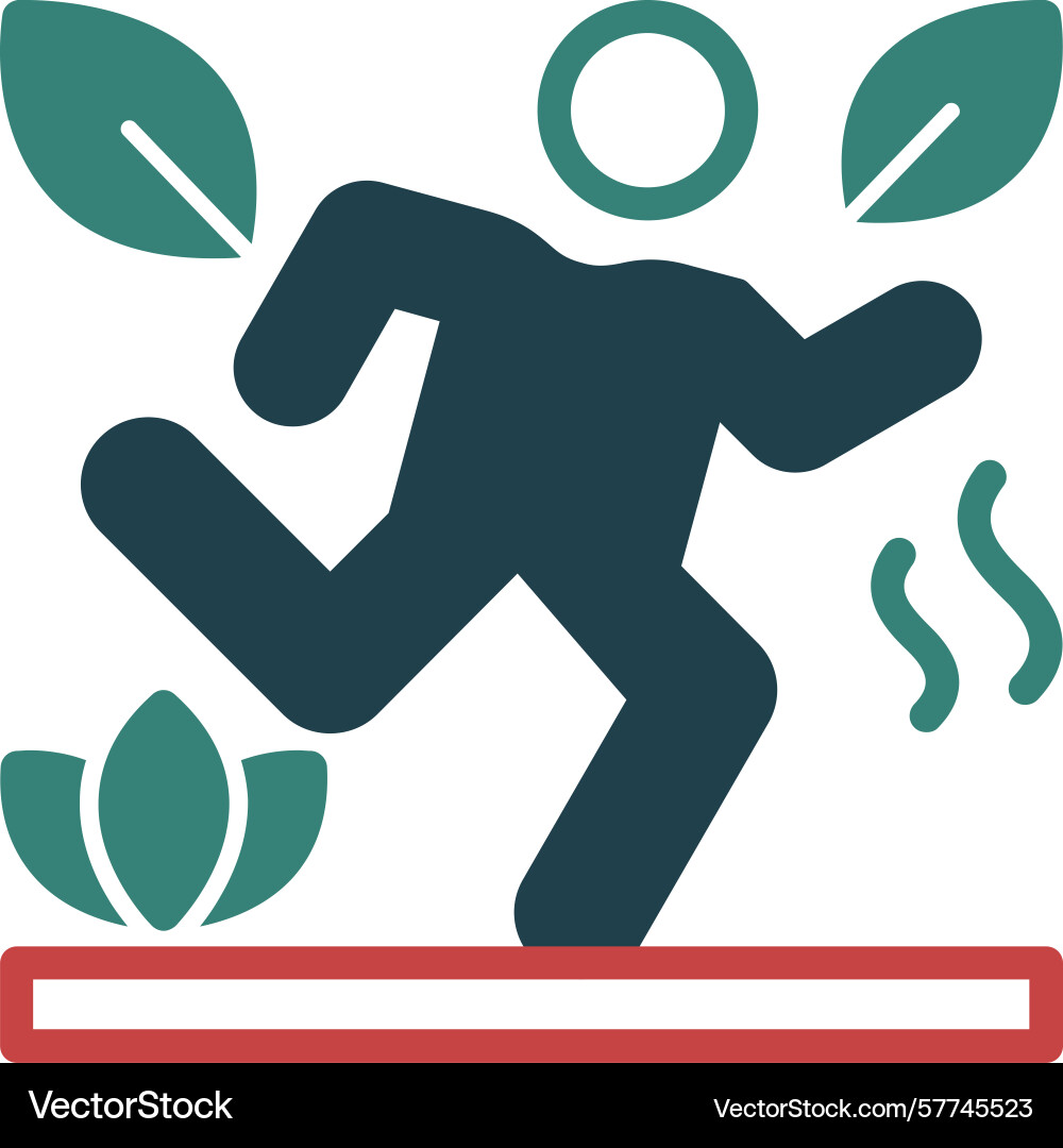 Running glyph multi color icon Vector Image