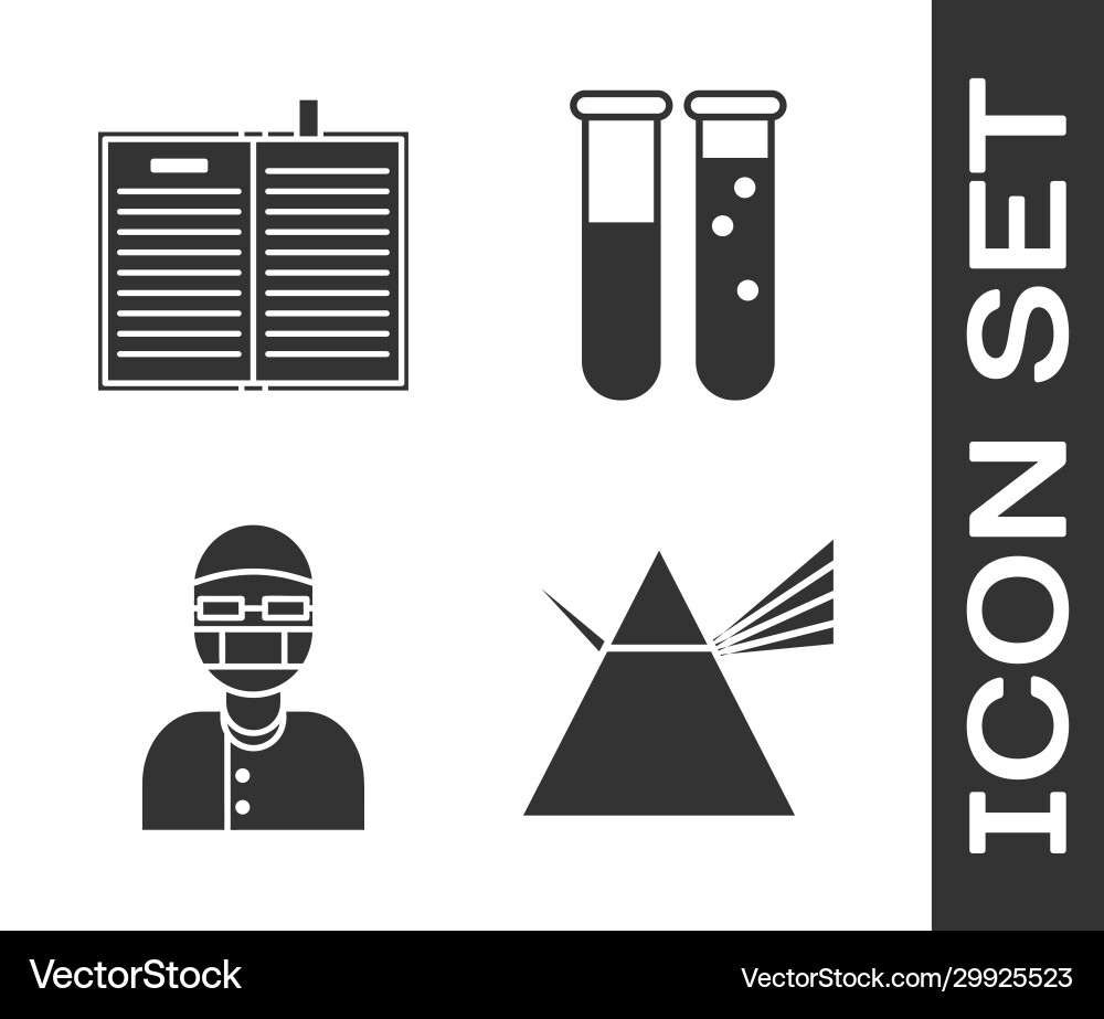 Set light rays in prism open science book Vector Image