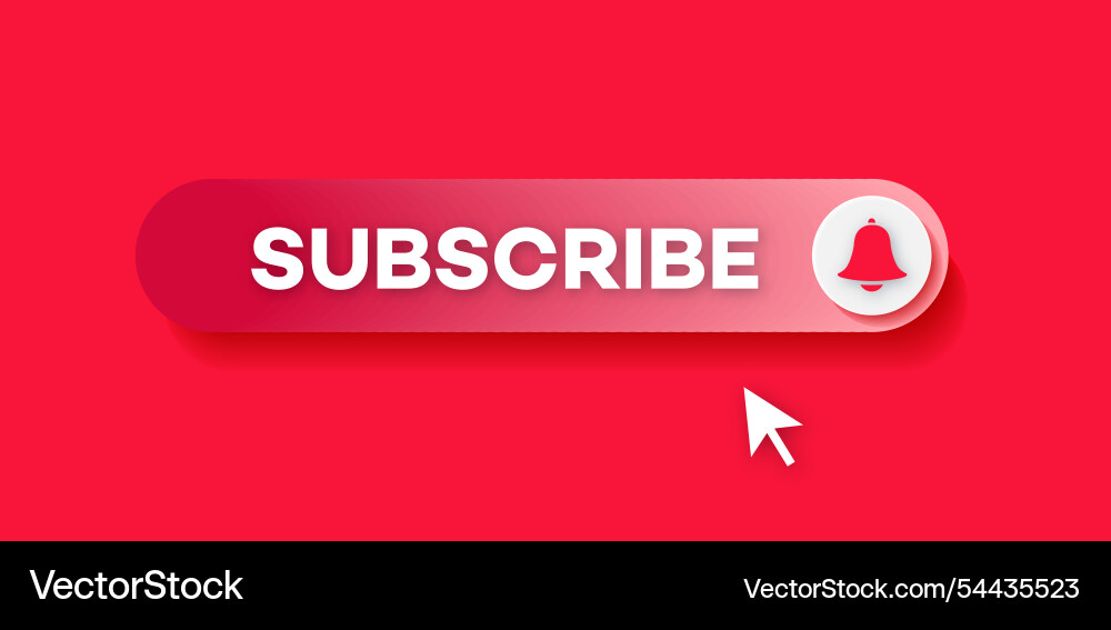 Subscribe button gradient style red color Subscribe button gradient style red color vector image