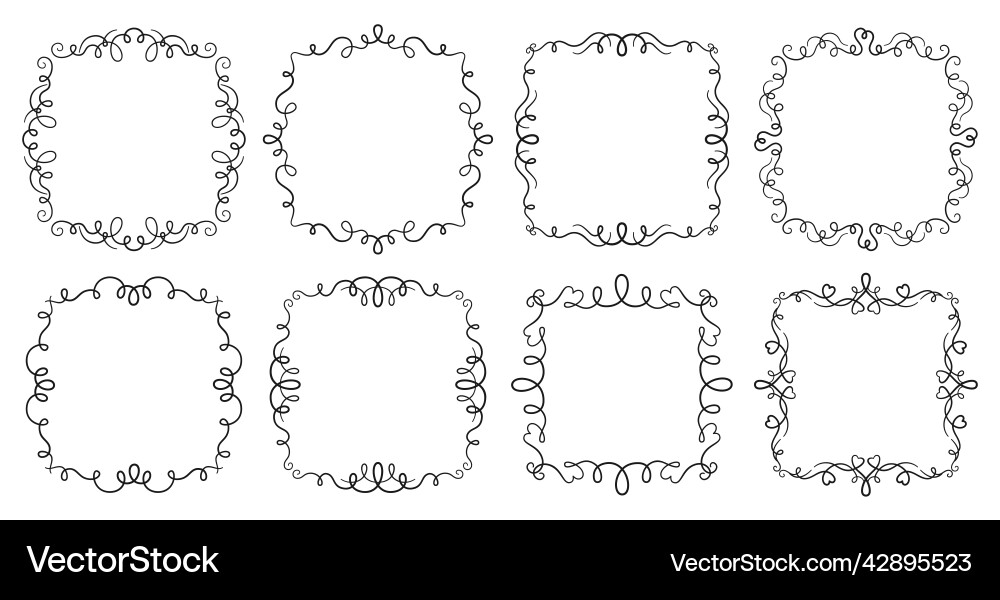 Swirl frame calligraphic design element filigree Vector Image