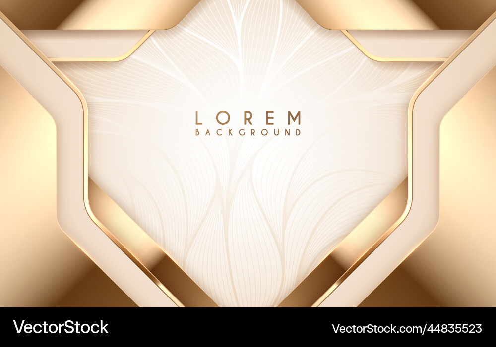 White and gold abstract luxury background vector image